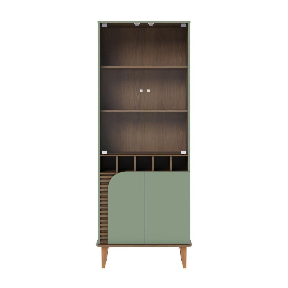 Cristaleira Jurerê 4 Portas Com Adega Amêndoa E Hortelã - 1