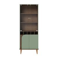 Cristaleira Jurerê 4 Portas Com Adega Amêndoa E Hortelã - 1