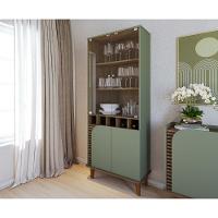 Cristaleira Jurerê 4 Portas Com Adega Amêndoa E Hortelã - 6