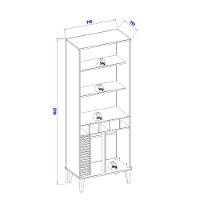 Cristaleira Jurerê 4 Portas Com Adega Amêndoa E Hortelã - 7
