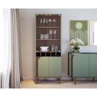 Cristaleira Jurerê 4 Portas Com Adega Amêndoa E Hortelã - 8