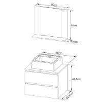 Gabinete De Banheiro Com Cuba E Espelheira 60cm Multimóveis Cr10097 Mármore Branco Mármore Branco - 2