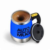 Caneca Misturadora Copo Mixer Magnético 400ml Recarregável Stirring Mug Xícara Elétrica Azul Escuro