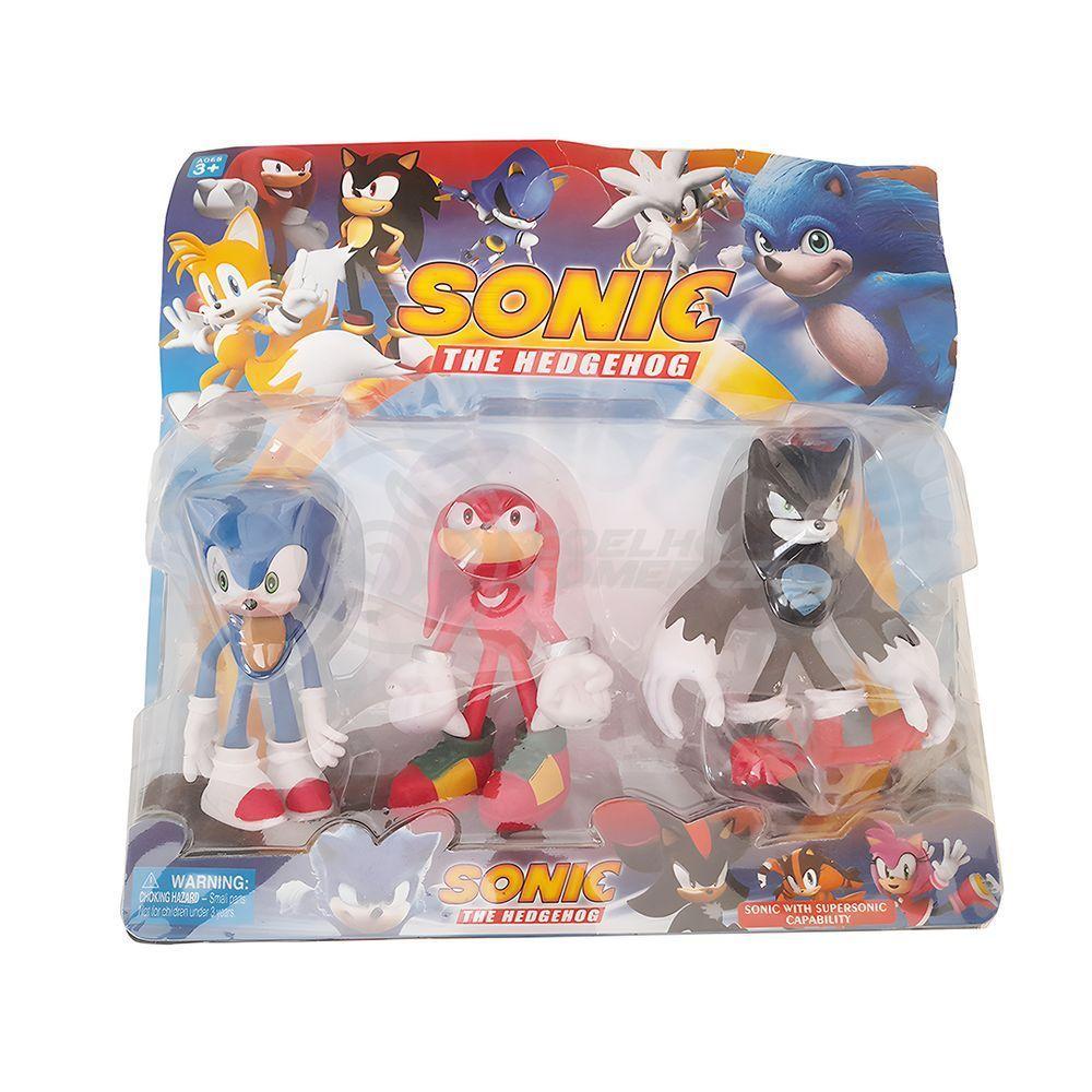 Cartela Sonic The Hedgehog 3 Bonecos Miniaturas Sonic Knuckles E Werehog Action Figure Brinquedo - 4
