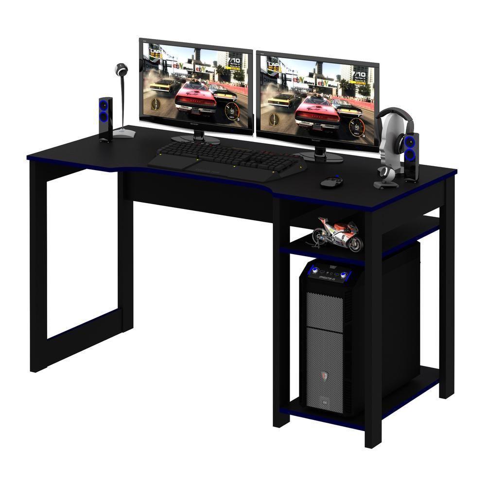 Mesa Gamer Multimóveis Cr25049 Preta/Azul - 7