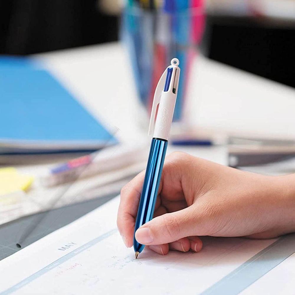 Caneta Bic 4 Cores Ponta Esferográfica Retrátil Média De 1.0mm - 6