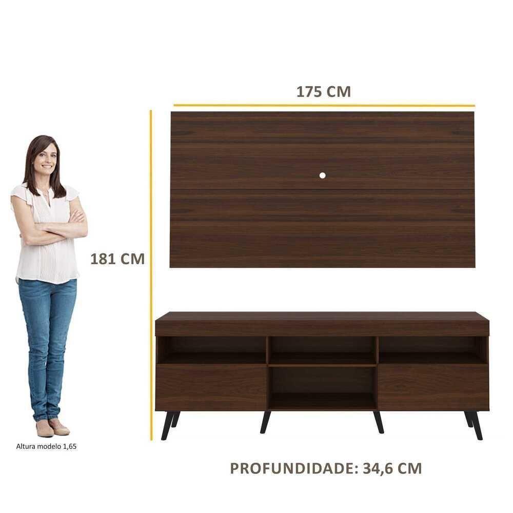 Rack Com Painel Tv 65" Retrô Flórida Multimóveis V3133 Duna/Preto Duna/Preto - 4