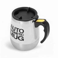 Copo Elétrico Stirring Mug 400ml Caneca Branca Com Mixer Magnético Recarregável De Aço Inox - 1