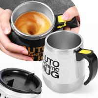 Copo Elétrico Stirring Mug 400ml Caneca Branca Com Mixer Magnético Recarregável De Aço Inox - 5