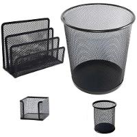 Conjunto Kit Escritório 4 Peças Organização Preto Aço - 1