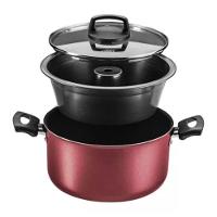 Conjunto Pudim Banho Maria Com Tampa De Vidro 3,2l Cereja - 1