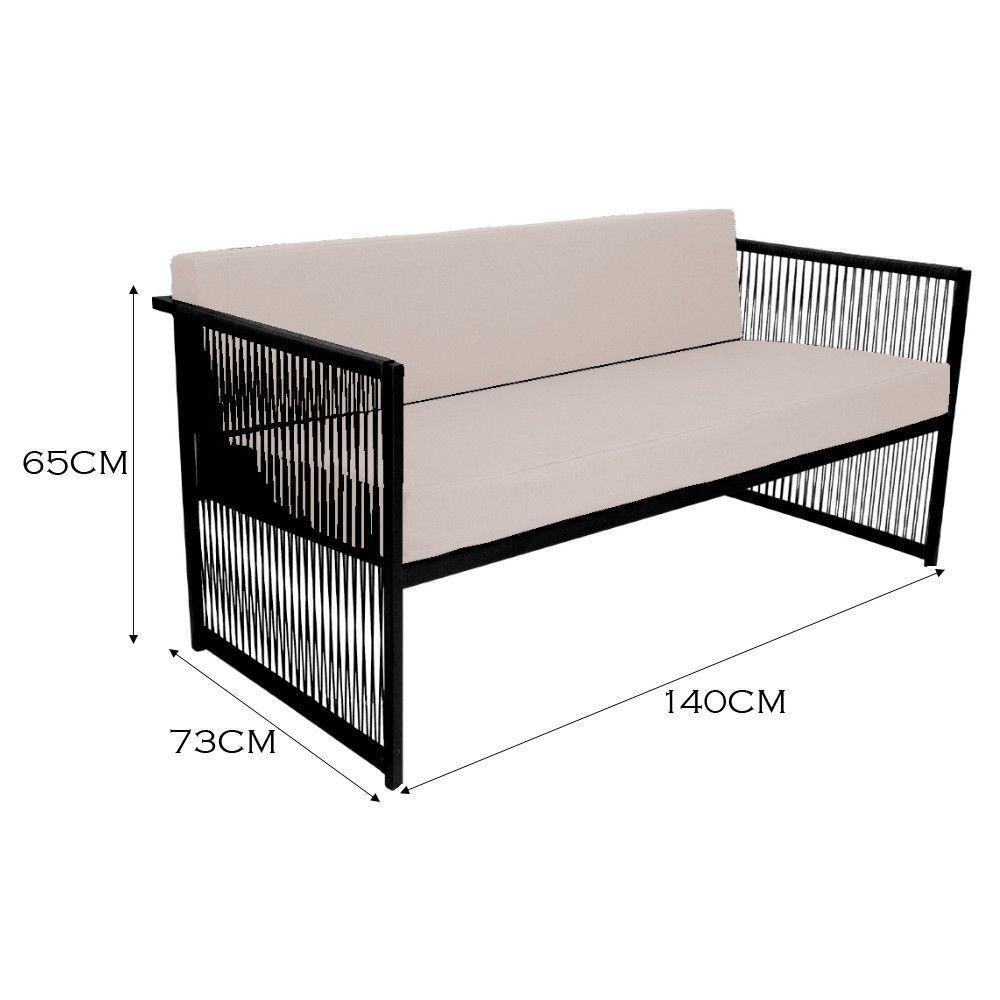 Conjunto Para Area Externa De Fibra Sintética Preto/branco - 6