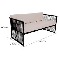 Conjunto Para Area Externa De Fibra Sintética Preto/branco - 6