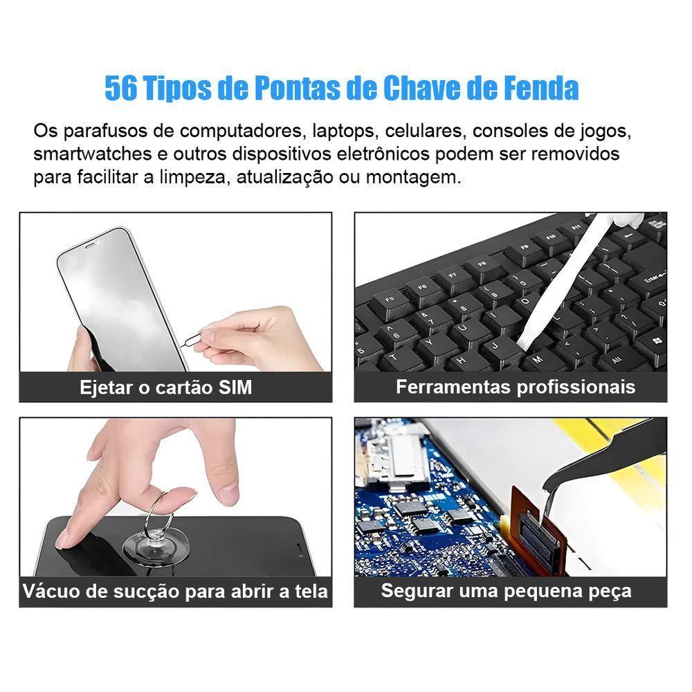 Conjunto 115 Peças De Reparo Chaves De Precisão Para Manutenção De Aparelhos Eletrônicos Pc Celular - 5