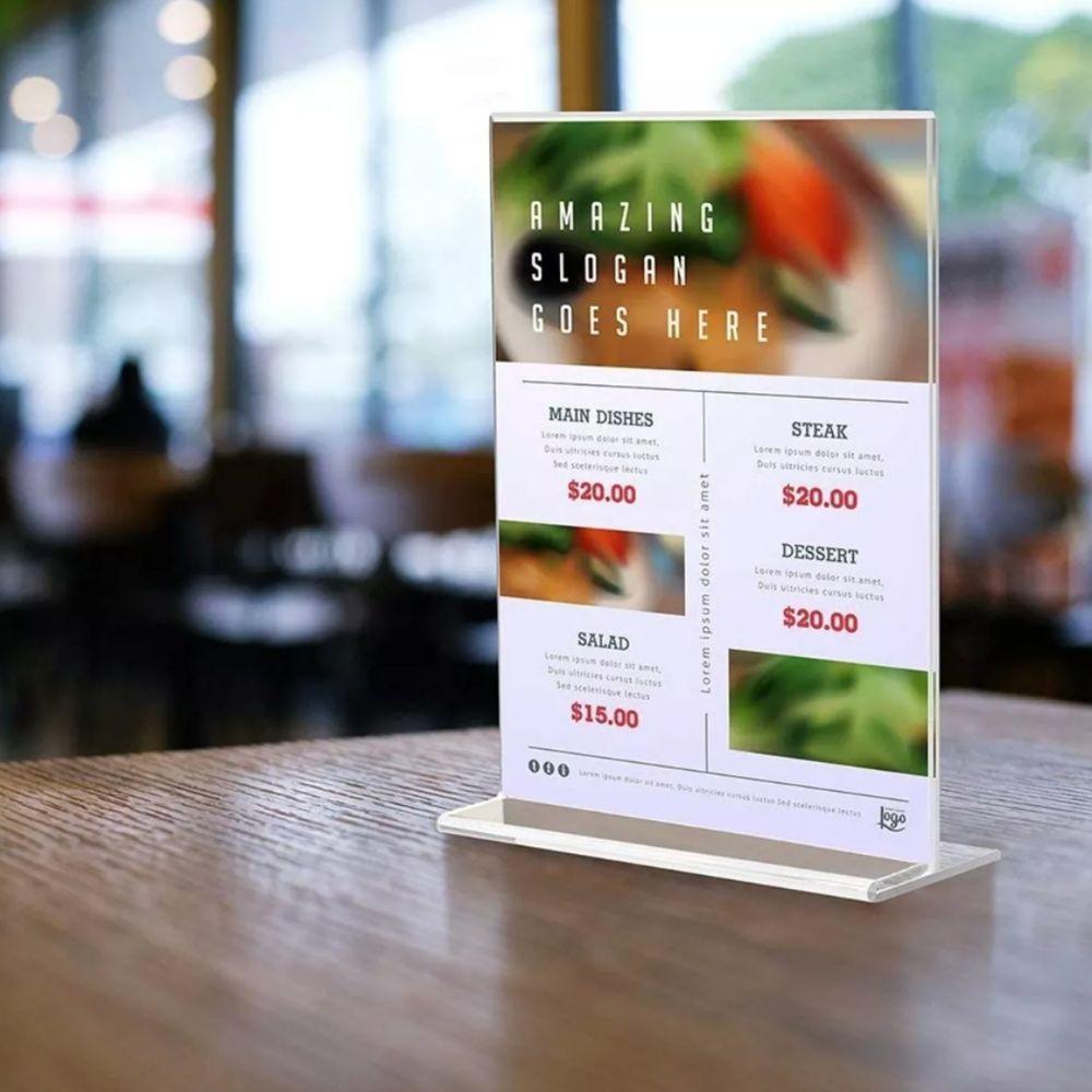 Display Expositor T A5 15x21cm Acrílico Ps Balcão 5 Peças - 5