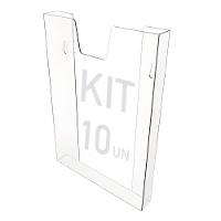Kit 10 Displays Porta Folha Prontuário Parede A4 Acrílico Ps - 1
