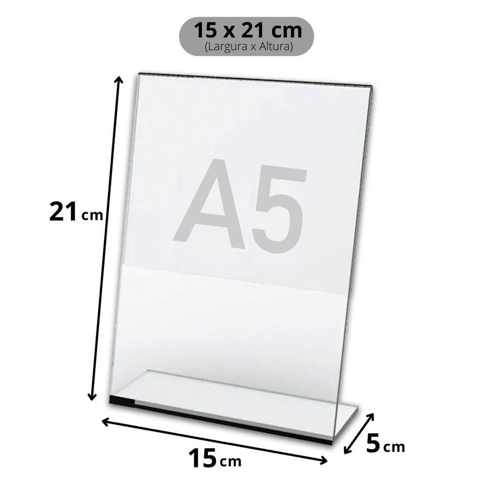 Display Expositor A5 15x21cm Em L Ps Acrílico Mesa Balcão - 2