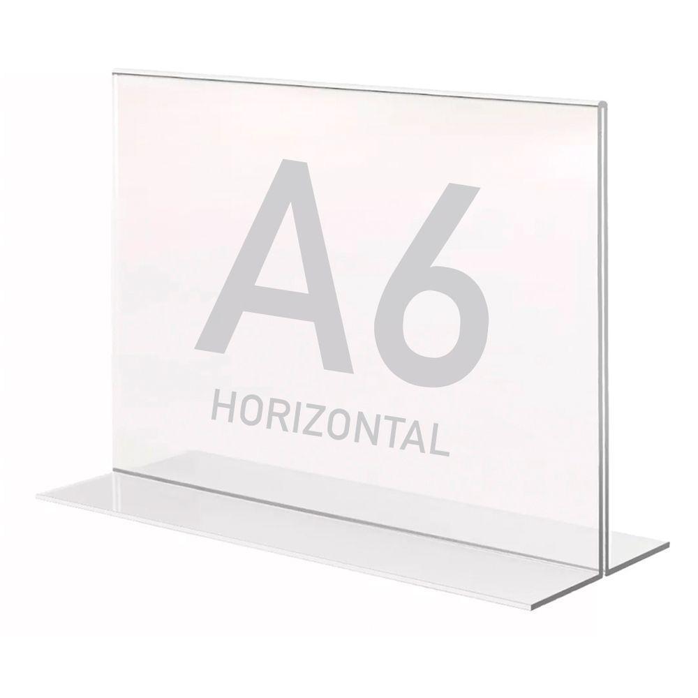 Display Expositor T A6 10x15cm Horizontal Acrílico Ps Balcão - 1