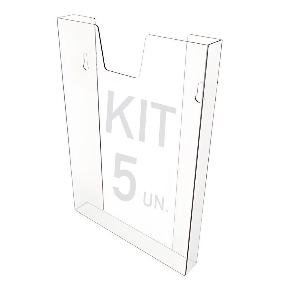 Kit 5 Displays Porta Folha Prontuário Parede A4 Acrílico Ps - 1
