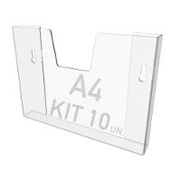 Kit 10 Displays Porta Folha Parede A4 Acrílico Ps Horizontal - 1