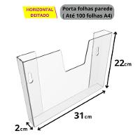 Kit 10 Displays Porta Folha Parede A4 Acrílico Ps Horizontal - 2