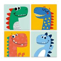 Kit 4 Quadros Dino Dinossauros Infantil Quarto Menino Mdf - 1