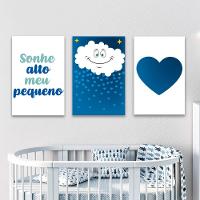 Kit 3 Placas Decorativas Infantil Menino Frase Mdf 20x30 Cm - 2
