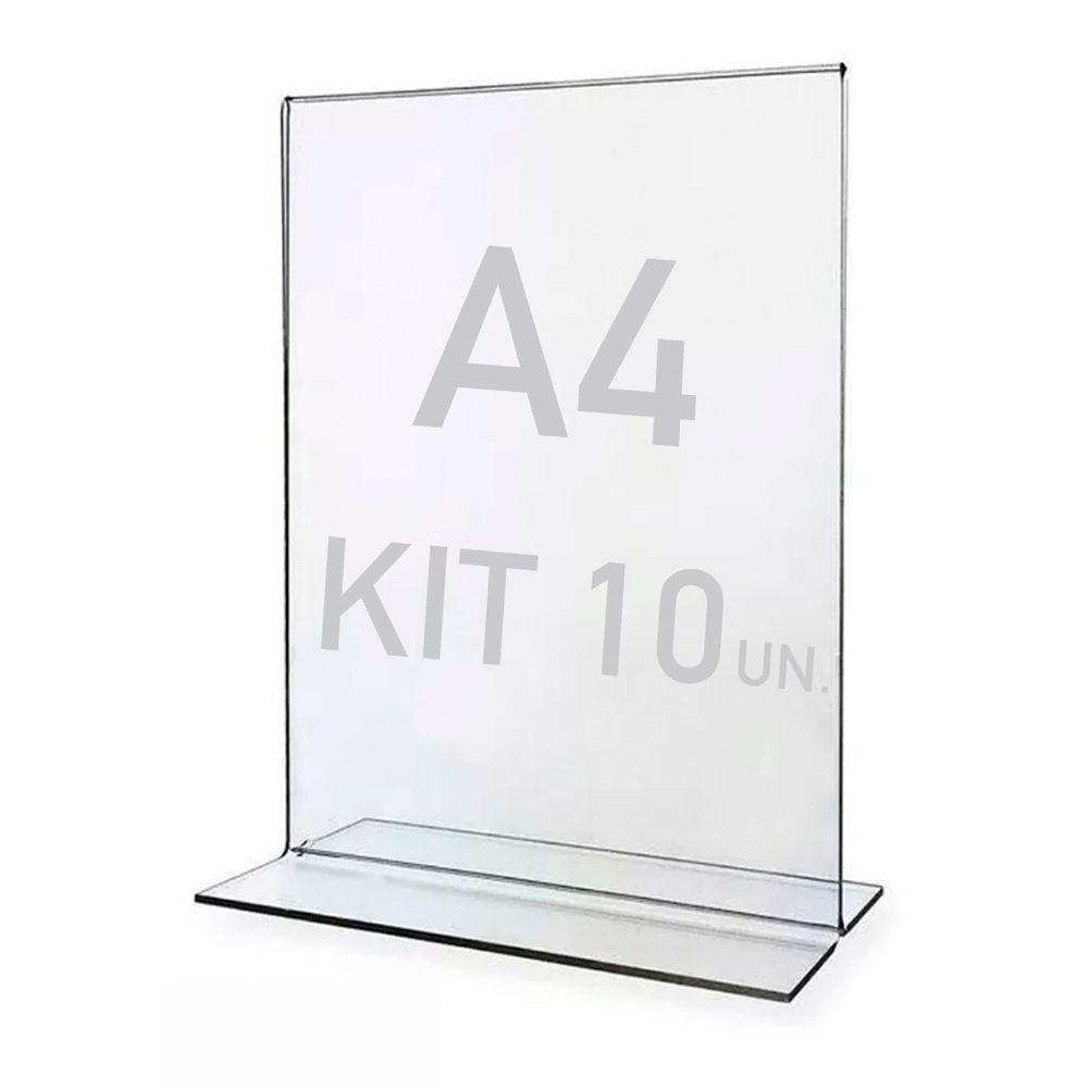 Display Expositor T A4 21x30cm Acrílico Ps Balcão 10 Peças - 1