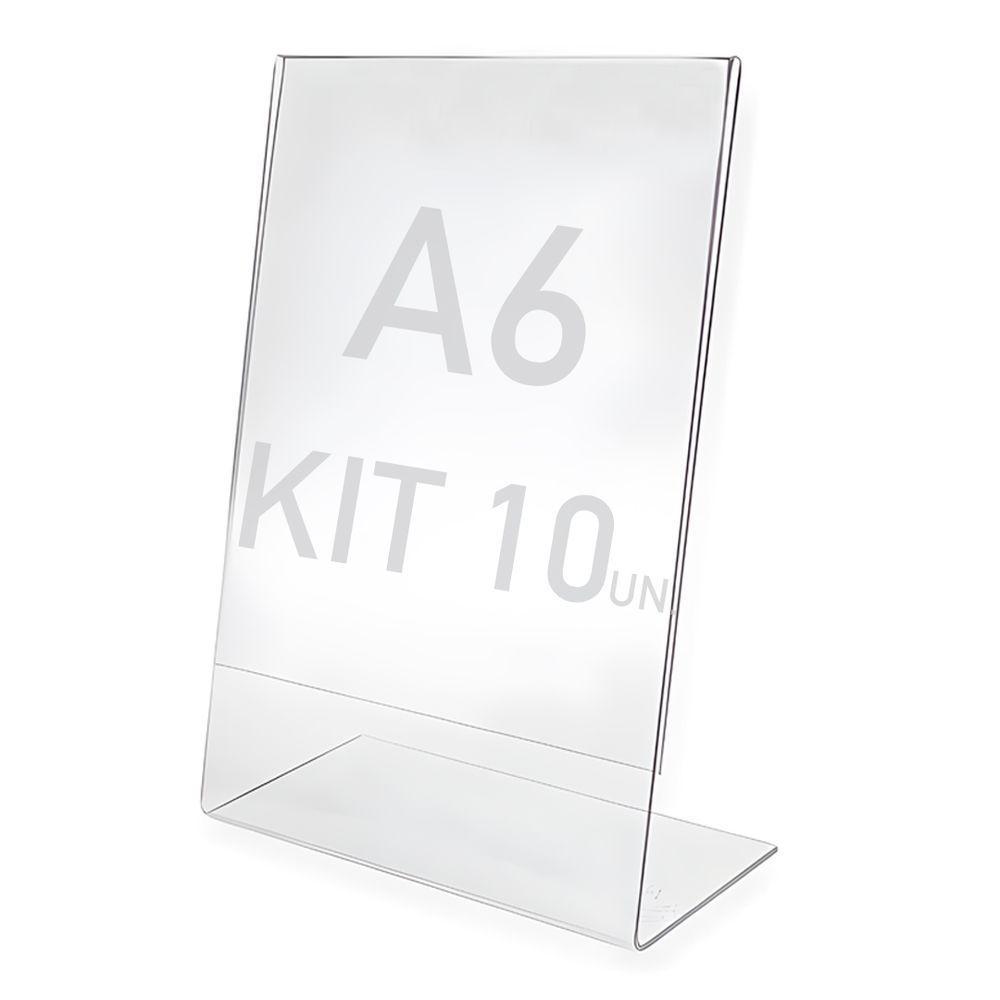 10 Displays L Expositor Pix Qr Code 10x15 Cm Ps Acrílico Kit - 1
