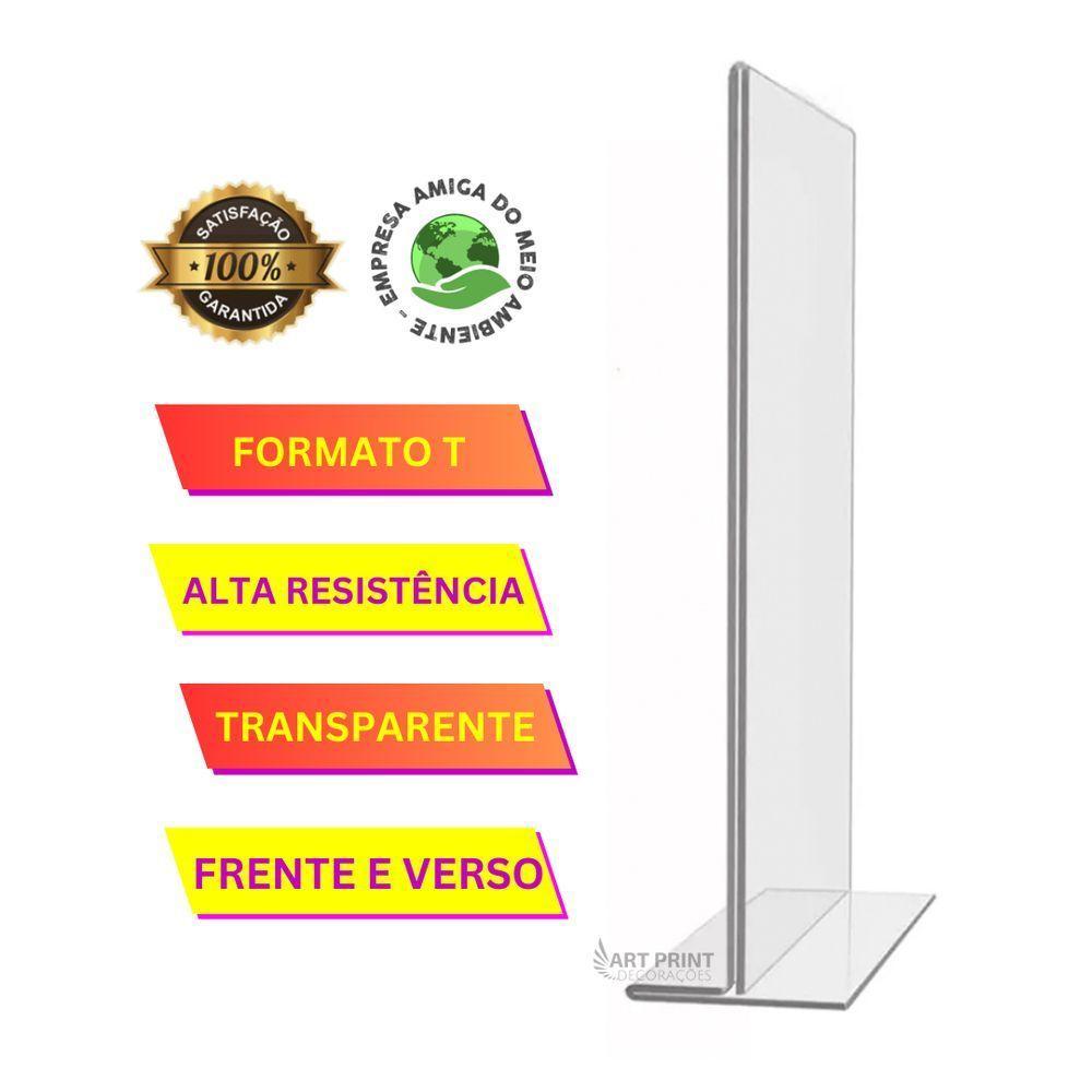 Display Expositor T A5 15x21cm Horizontal Acrílico Ps 3 Pçs - 2