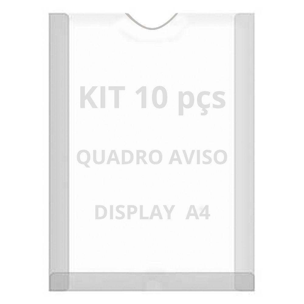 Displays Parede Folha A4 Petg Cristal Quadro Aviso Kit 10 Pçs - 1