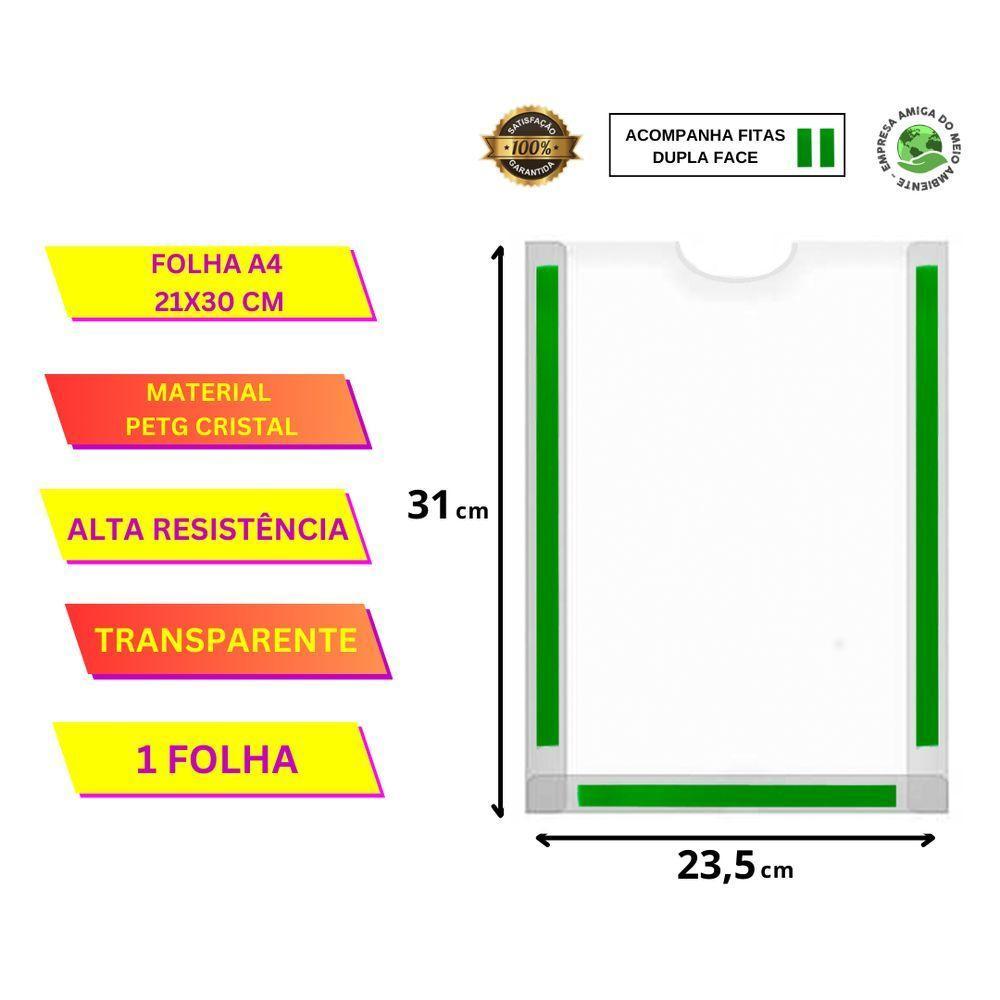 Displays Parede Folha A4 Petg Cristal Quadro Aviso Kit 10 Pçs - 2