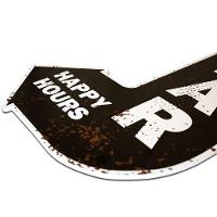 Placa Decorativa Recorte Seta Bar Happy Hours 37x26 Cm - 3