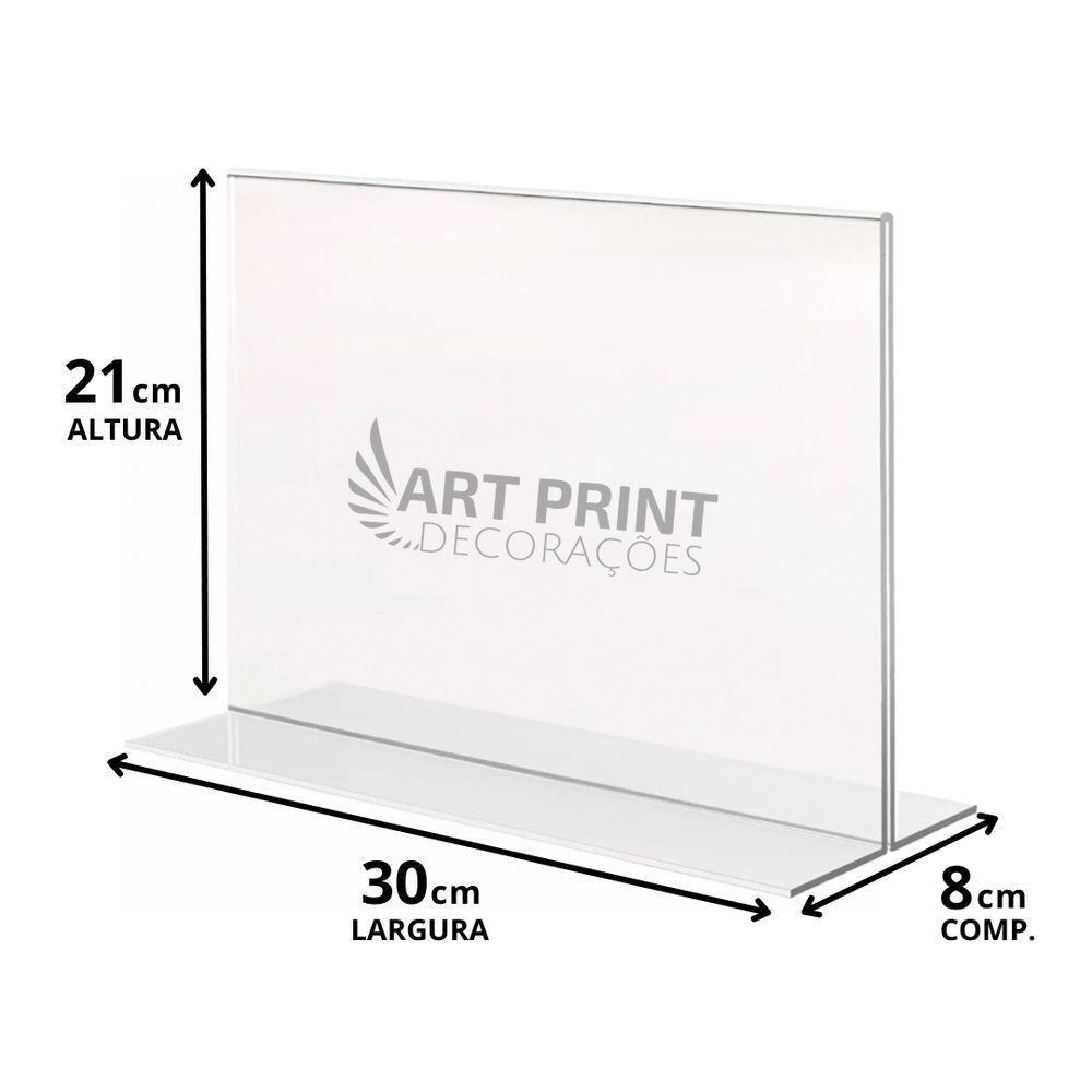 Display Expositor T A4 21x30cm Horizontal Acrílico Ps 3 Pçs - 3