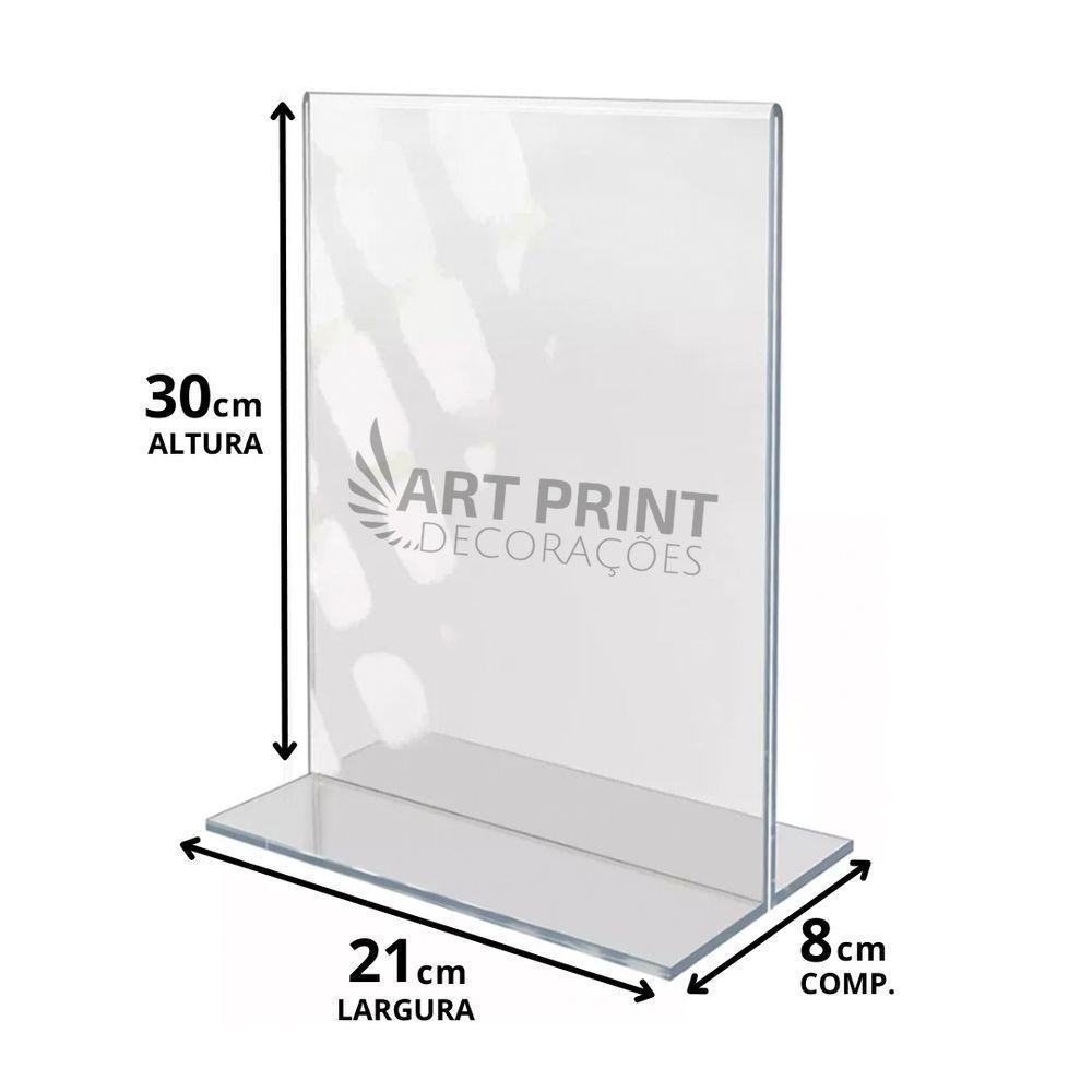 Display Expositor T A4 21x30cm Acrílico Ps Cristal Balcão - 2