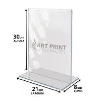 Display Expositor T A4 21x30cm Acrílico Ps Cristal Balcão - 2