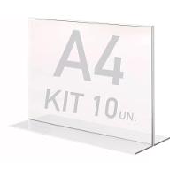 Display Expositor T A4 21x30cm Horizontal Acrílico Ps 10 Pçs - 1