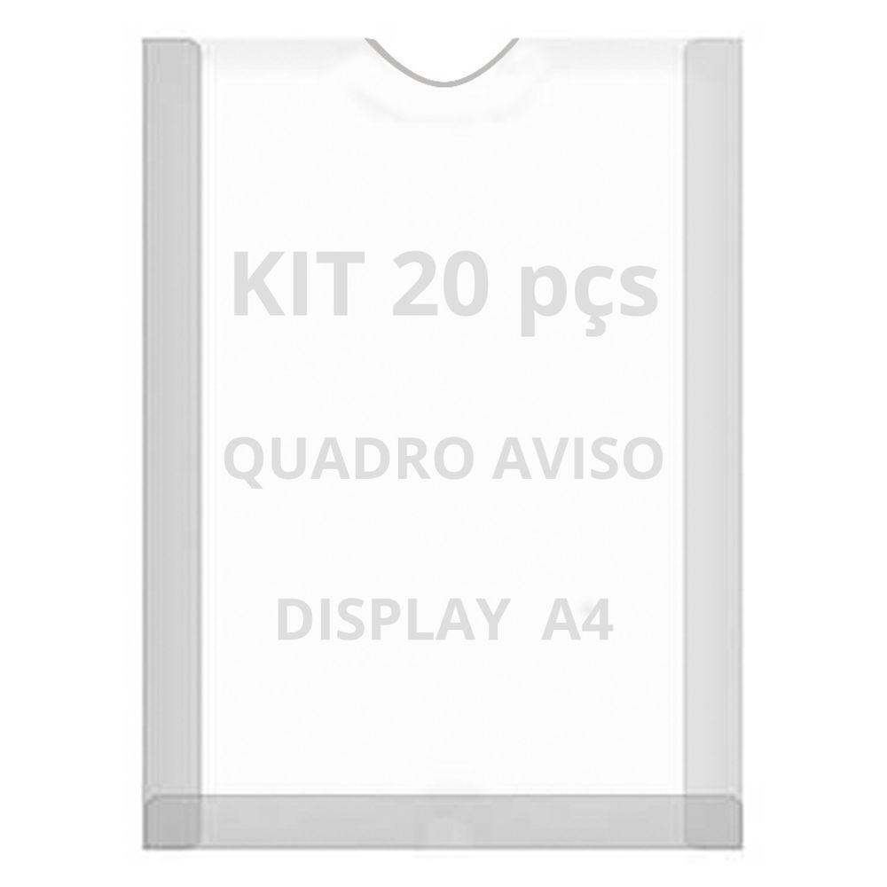 Display Parede Folha A4 Petg Cristal Quadro Aviso Kit 20 Pçs - 1