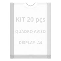 Display Parede Folha A4 Petg Cristal Quadro Aviso Kit 20 Pçs - 1