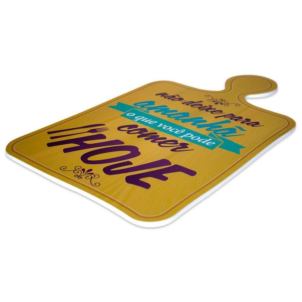 Placa Decorativa Frase Cozinha Restaurante Recorte 35x22 Cm - 2
