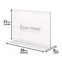 Display Expositor T A4 21x30cm Horizontal Acrílico Ps Balcão - 3