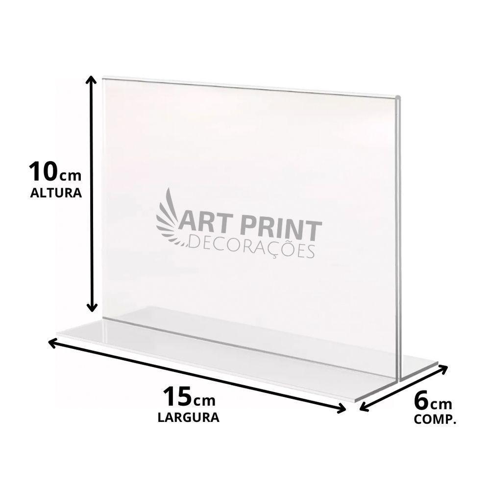 Display Expositor T A6 10x15cm Horizontal Acrílico Ps 3 Pçs - 3