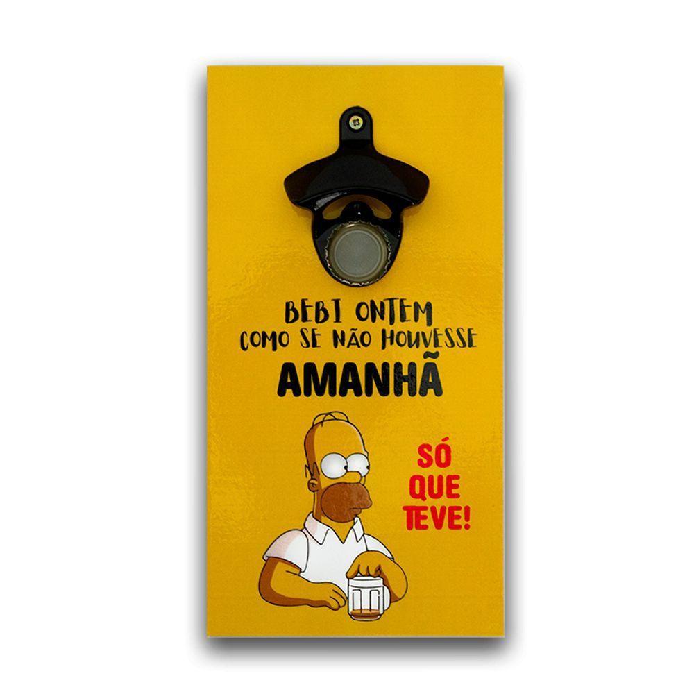 Abridor Garrafas Parede Homer Simpson Mdf Com Imã 25x13 Cm - 1