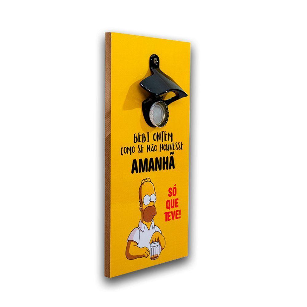 Abridor Garrafas Parede Homer Simpson Mdf Com Imã 25x13 Cm - 2