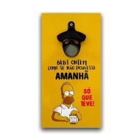 Abridor Garrafas Parede Homer Simpson Mdf Com Imã 25x13 Cm - 1