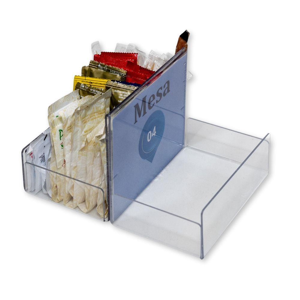 Porta Sachês Com Expositor Acrílico Ps Mesa Restaurante - 1