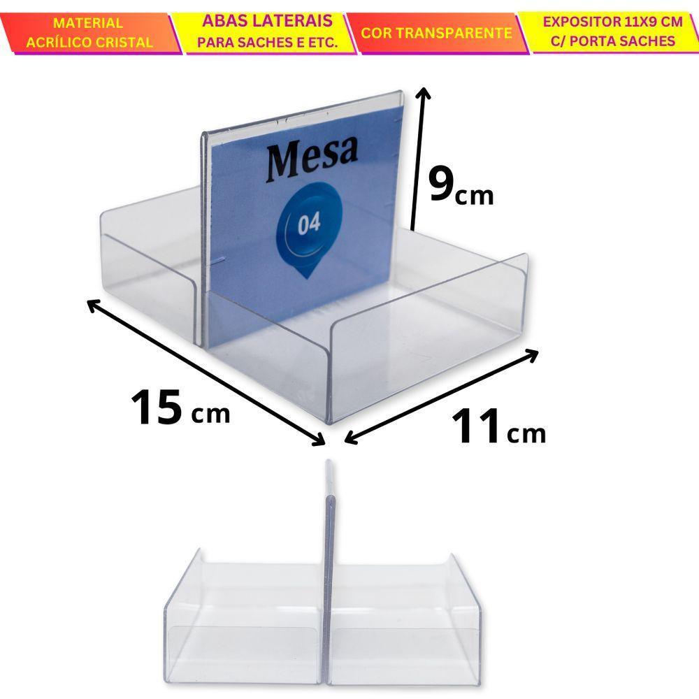 Porta Sachês Com Expositor Acrílico Ps Mesa Restaurante - 2