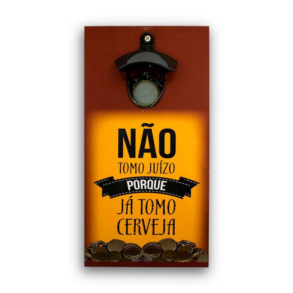 Abridor Garrafas Parede Frase Juízo Mdf Com Imã 25x13 Cm - 1