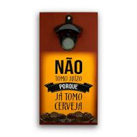 Abridor Garrafas Parede Frase Juízo Mdf Com Imã 25x13 Cm - 1