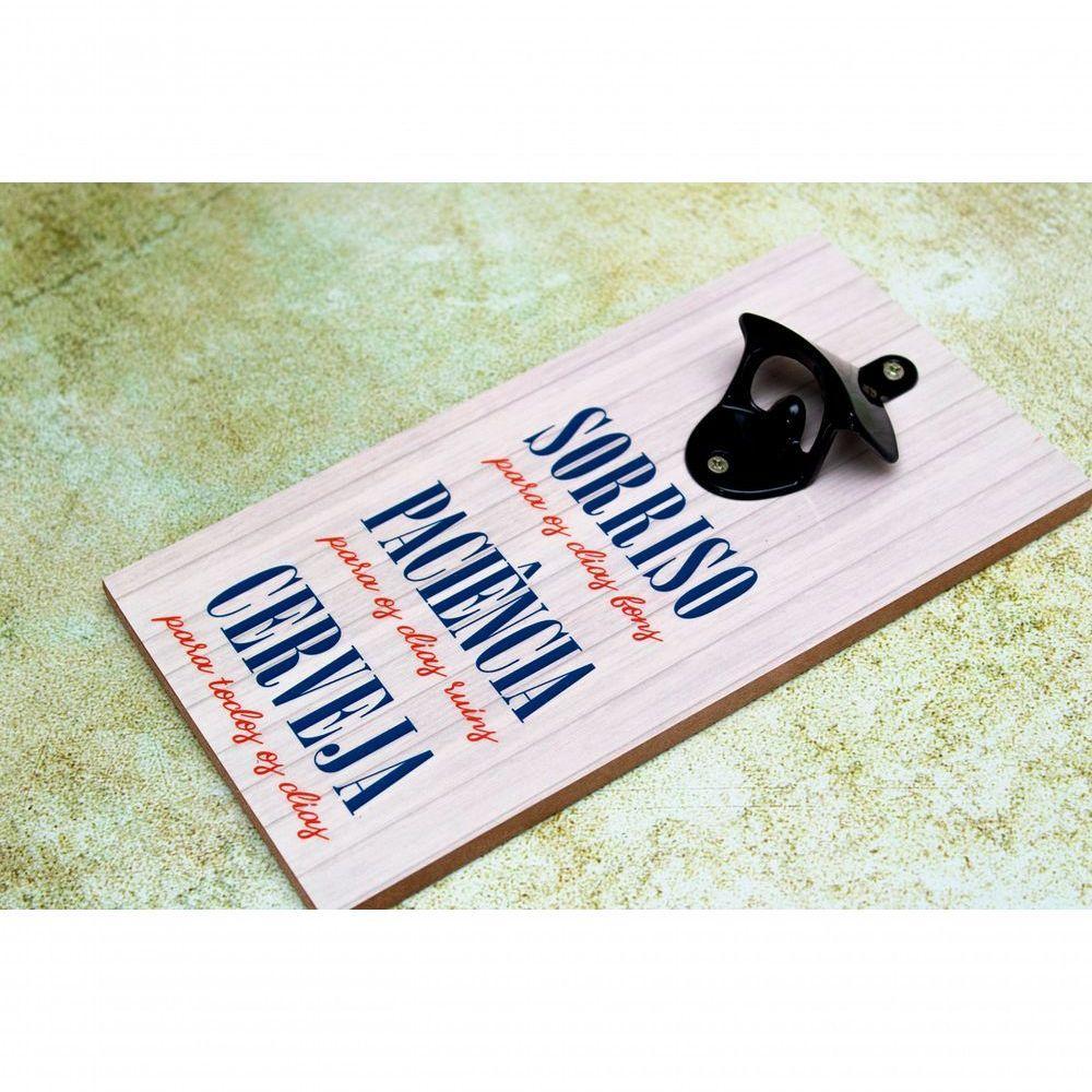 Abridor Garrafas Parede Cerveja Sorriso Mdf Com Imã 25x13 Cm - 3